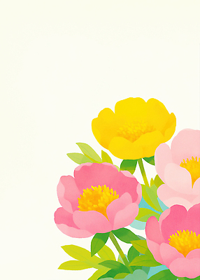 JPG 잎 꽃백그라운드 일러스트 자연 사람없음 작약 국내일러스트 AI일러스트 AI콘텐츠 식물 꽃 백그라운드 생태계 파일형식