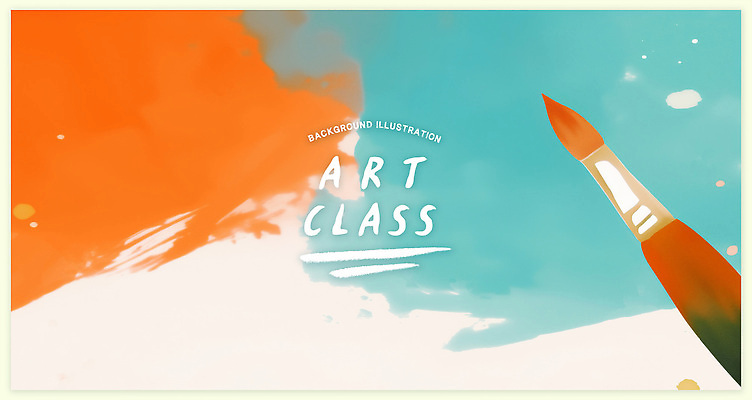PSD 일러스트 붓터치 수채화 사람없음 파란색 붓 혼합 미술교육 다홍색 국내일러스트 교육 컬러 미술 파일형식