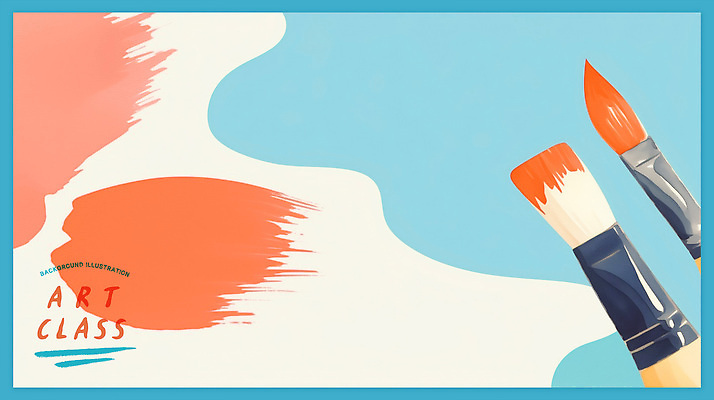 PSD 일러스트 붓터치 수채화 사람없음 파란색 붓 혼합 미술교육 다홍색 국내일러스트 교육 컬러 미술 파일형식