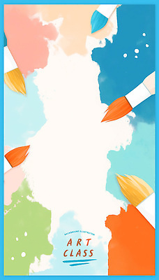 PSD 일러스트 붓터치 수채화 사람없음 파란색 붓 혼합 미술교육 다홍색 국내일러스트 교육 컬러 미술 파일형식