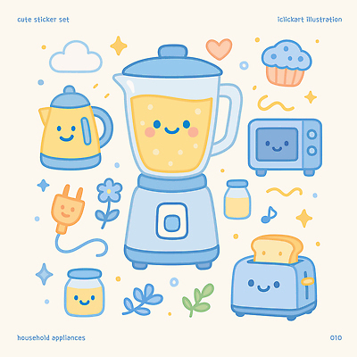 구름 꽃 하늘색 일러스트 미소 사람없음 귀여움 콘센트 전자레인지 믹서 식빵 머핀 포트 요거트 토스트기 국내일러스트 AI파일 자연요소 식물 빵 컨셉 유제품 표정 파란색 가전제품 레인지 파일형식 벡터