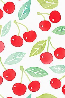 JPG 잎 패턴 일러스트 수채화 사람없음 체리 국내일러스트 AI일러스트 AI콘텐츠 식물 무늬 과일 파일형식