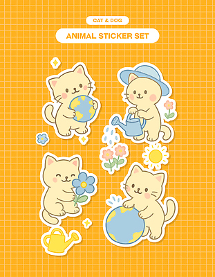 모자 꽃 지구 일러스트 미소 들기 사람없음 반짝임 노란색 귀여움 환경 고양이 물뿌리개 잡기 물주기 국내일러스트 AI파일 식물 잡화 컬러 컨셉 포유류 모션 표정 반려동물 파일형식 벡터