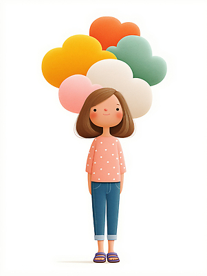 JPG 전신 구름 편집이미지 여자 어린이 사랑 한명 서기 미소 소녀 차렷 소녀한명만 편집실사 AI컴퓨터그래픽 AI콘텐츠 자연요소 1 감정 포즈 모션 표정 사람 CG 여자한명만 소녀만 파일형식