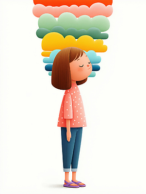 JPG 전신 구름 편집이미지 여자 어린이 사랑 한명 서기 미소 소녀 눈감음 차렷 소녀한명만 편집실사 AI컴퓨터그래픽 AI콘텐츠 자연요소 1 감정 포즈 모션 표정 사람 CG 여자한명만 소녀만 파일형식