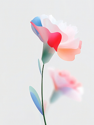 JPG 편집이미지 분홍색 잎 추상 사람없음 흰색 카네이션 편집실사 AI컴퓨터그래픽 AI콘텐츠 식물 꽃 컬러 무늬 CG 파일형식