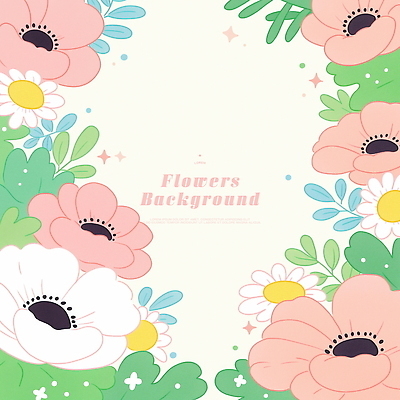 PSD 잎 일러스트 사람없음 반짝임 꽃프레임 카피스페이스 국내일러스트 식물 꽃 모션 프레임 공백 파일형식