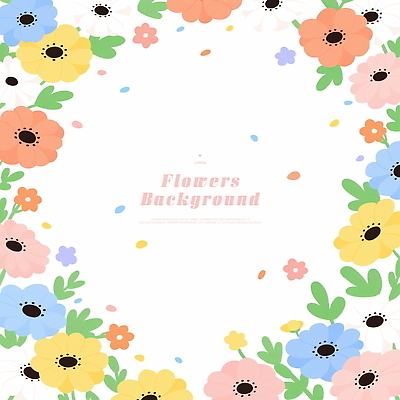 PSD 잎 일러스트 사람없음 반짝임 꽃프레임 카피스페이스 국내일러스트 식물 꽃 모션 프레임 공백 파일형식