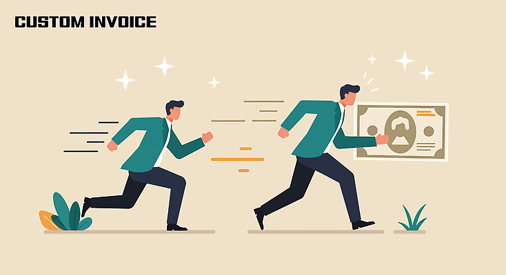 전신 남자 지폐 돈 일러스트 모션 성인 두명 달리기 탈출 사회이슈 문서 긴장 베이지색 성인남자만 관세 무역전쟁 국내일러스트 AI파일 감정 컬러 컨셉 사람 재산 무역 세금 남자만 성인만 파일형식 벡터