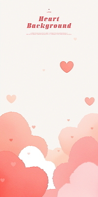 PSD 분홍색 일러스트 수채화 사람없음 하트 하트백그라운드 겹침 국내일러스트 모양 컬러 백그라운드 파일형식