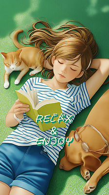 PSD 여자 안경 어린이 일러스트 휴식 그림자 한명 들기 소녀 잔디 야외 책 초록색 눕기 햇빛 눈감음 고양이 잠 강아지 편안함 팔베개 소녀한명만 국내일러스트 식물 1 잡화 컬러 컨셉 포유류 모션 사람 반려동물 태양 감각 개 여자한명만 소녀만 파일형식