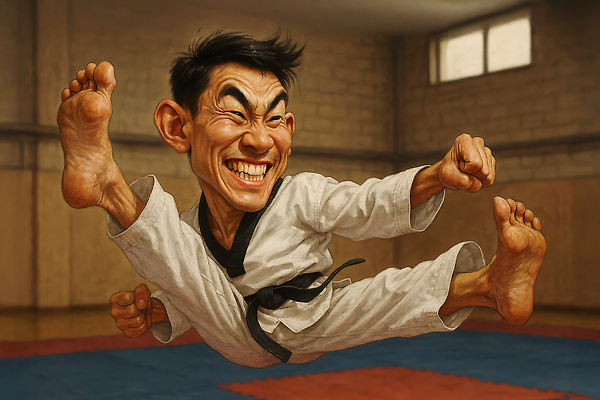 JPG 전신 편집이미지 남자 중년 창문 한명 미소 갈색 점프 주먹 펀치 유머 킥 체육관 역동적 태권도복 열정 태권도선수 검은띠 중년남자한명만 편집실사 1 감정 스포츠용품 컬러 컨셉 모션 운동선수 표정 도복 사람 성인 끈 CG 태권도 남자한명만 중년남자만 파일형식