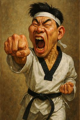 JPG 편집이미지 남자 중년 한명 상반신 갈색 외침 주먹 머리띠 펀치 유머 역동적 태권도복 열정 태권도선수 검은띠 중년남자한명만 편집실사 1 감정 스포츠용품 컬러 컨셉 장신구 모션 운동선수 도복 사람 성인 소리 끈 CG 태권도 남자한명만 중년남자만 파일형식