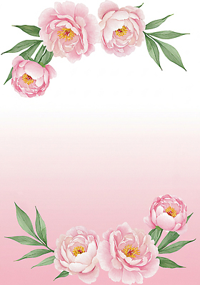 JPG 분홍색 잎 일러스트 수채화 사람없음 꽃프레임 작약 국내일러스트 AI일러스트 AI콘텐츠 식물 꽃 컬러 프레임 파일형식