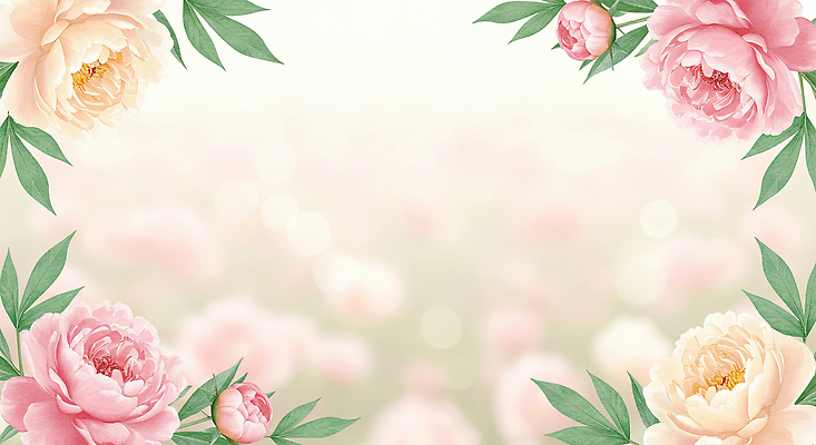 JPG 분홍색 잎 일러스트 수채화 사람없음 꽃프레임 작약 카피스페이스 국내일러스트 AI일러스트 AI콘텐츠 식물 꽃 컬러 프레임 공백 파일형식