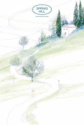 PSD 나무 길 일러스트 자연 주택 잔디 초원 사람없음 연두색 봄풍경 언덕 드넓은 국내일러스트 식물 풍경 건물 초록색 봄 생태계 파일형식