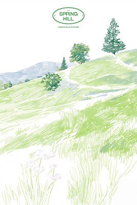 PSD 나무 길 일러스트 자연 잔디 초원 사람없음 연두색 봄풍경 언덕 드넓은 국내일러스트 식물 풍경 초록색 봄 생태계 파일형식