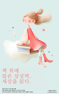 PSD 구름 여자 포스터 일러스트 하늘 한명 미소 앉기 성인 공중 독서 눈감음 떠있는 책더미 손짚기 성인여자한명만 국내일러스트 자연요소 1 모션 표정 사람 손짓 책 무더기 여자한명만 성인여자만 파일형식