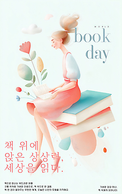 PSD 구름 여자 꽃 포스터 잎 일러스트 하늘 한명 미소 앉기 성인 공중 독서 눈감음 잡기 떠있는 책더미 성인여자한명만 국내일러스트 자연요소 식물 1 모션 표정 사람 책 무더기 여자한명만 성인여자만 파일형식