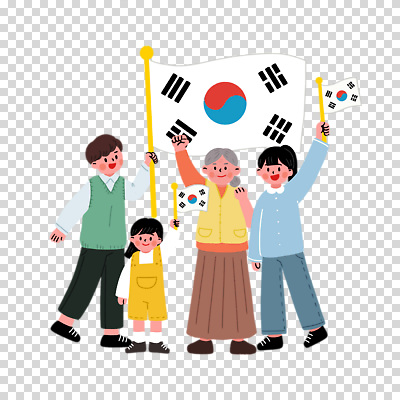전신 편집이미지 여자 노년 남자 어린이 청소년 미소 들기 누끼 소녀 여러명 성인 태극기 PNG 다수 모션 표정 사람 국기 파일형식