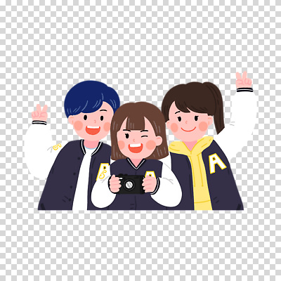 편집이미지 여자 남자 윙크 웃음 들기 누끼 상반신 성인 세명 손들기 카메라 사진촬영 브이 PNG 성인만 과잠 모션 표정 사람 손짓 전자제품 촬영 점퍼 파일형식