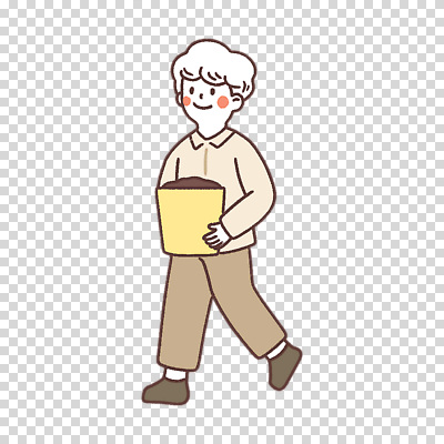 전신 편집이미지 남자 화분 어린이 한명 미소 들기 누끼 소년 운반 PNG 소년한명만 1 모션 표정 사람 남자한명만 소년만 파일형식