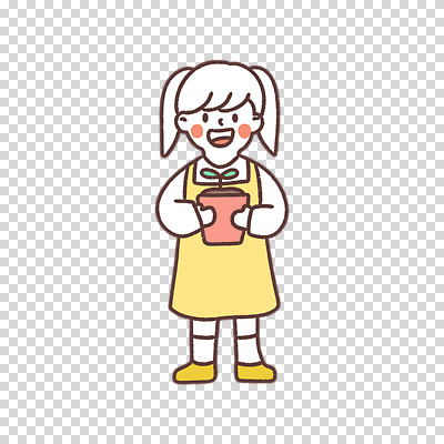 전신 편집이미지 여자 화분 어린이 한명 미소 들기 누끼 소녀 새싹 PNG 소녀한명만 식물 1 모션 표정 사람 여자한명만 소녀만 파일형식