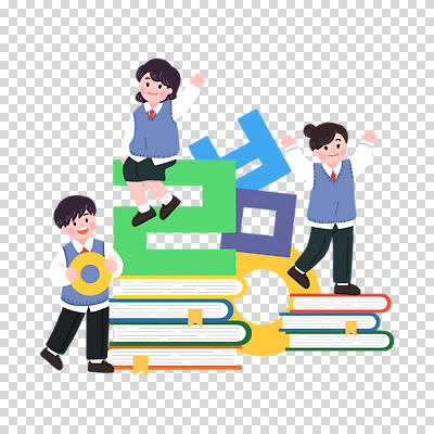 전신 편집이미지 여자 남자 교복 청소년 미소 들기 누끼 앉기 세명 손들기 만세 자음 PNG 책더미 십대만 옷 모션 표정 사람 한글 책 무더기 파일형식