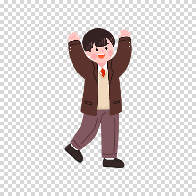 전신 편집이미지 남자 교복 청소년 한명 미소 누끼 손들기 걷기 만세 PNG 십대남자만 1 옷 모션 표정 사람 남자만 십대만 파일형식
