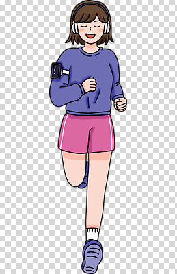 전신 편집이미지 여자 운동화 한명 미소 누끼 성인 운동복 달리기 운동 눈감음 보라색 헤드폰 PNG 러닝 성인여자한명만 만보기 1 옷 컬러 음향기기 신발 모션 표정 건강 사람 여자한명만 성인여자만 파일형식