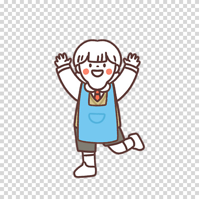 전신 편집이미지 여자 어린이 한명 미소 누끼 소녀 앞치마 만세 PNG 다리들기 소녀한명만 1 모션 표정 사람 여자한명만 소녀만 파일형식