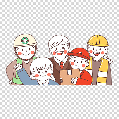 편집이미지 여자 노년 남자 CEO 작업복 미소 들기 누끼 여러명 상반신 성인 비즈니스맨 비즈니스우먼 택배기사 안전모 택배상자 PNG 안전조끼 캡모자 건설근로자 직업 모자_잡화 옷 다수 비즈니스 모션 표정 사람 상자 직장인 배달원 헬멧 안전장비 택배 파일형식
