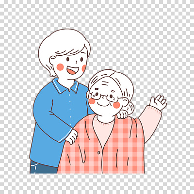 편집이미지 여자 노년 남자 미소 누끼 상반신 성인 두명 손들기 담요 PNG 안경낌 어깨에손 안경 모션 표정 사람 파일형식