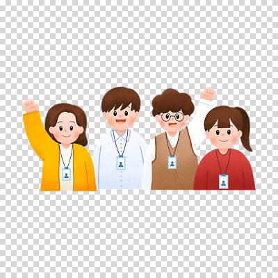 편집이미지 여자 남자 미소 누끼 여러명 상반신 성인 손들기 PNG 사원증 성인만 안경낌 안경 다수 비즈니스 모션 표정 사람 파일형식