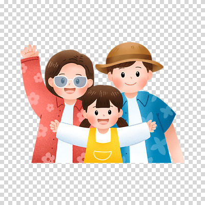 편집이미지 여자 남자 어린이 가족 팔벌리기 미소 누끼 소녀 상반신 성인 세명 손들기 밀짚모자 PNG 모자_잡화 관계 모션 표정 사람 파일형식
