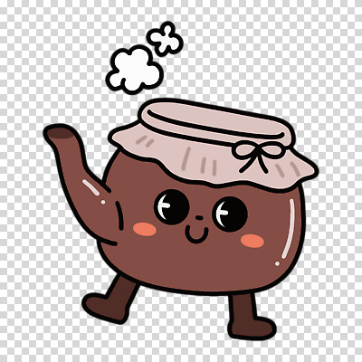 편집이미지 리본 미소 누끼 사람없음 귀여움 수증기 한약 약탕기 PNG 컨셉 주방용품 표정 약 파일형식