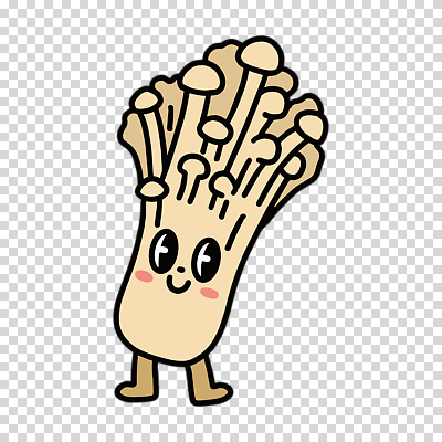 편집이미지 미소 누끼 사람없음 귀여움 팽이버섯 PNG 버섯캐릭터 베이지색 캐릭터 컬러 컨셉 표정 버섯 파일형식