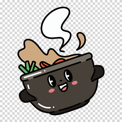 편집이미지 미소 누끼 사람없음 귀여움 수증기 뚝배기 홍고추 음식캐릭터 부추 PNG 캐릭터 음식 컨셉 채소 고추 표정 파일형식