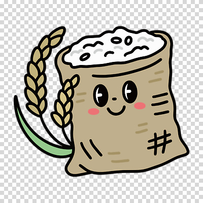 편집이미지 잎 미소 누끼 사람없음 갈색 귀여움 벼 쌀 PNG 쌀포대 쌀캐릭터 식물 캐릭터 컬러 컨셉 곡류 표정 파일형식