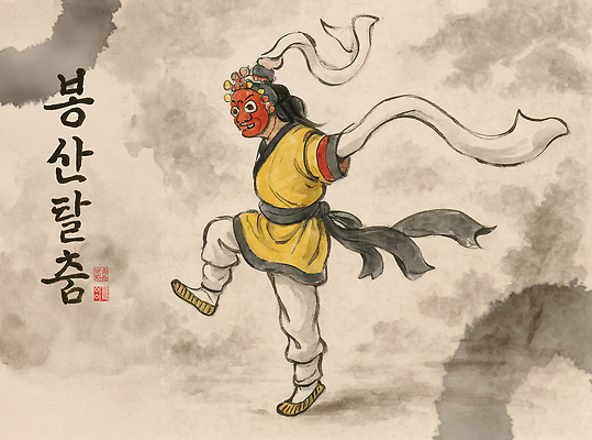 전신 PSD 한국문화 한국전통 전통문화 일러스트 붓터치 한명 사람 손들기 빈티지 한복 탈춤 탈 다리들기 민속화 봉산탈춤 옛날 인장 한삼 국내일러스트 1 동양문화 전통 문화 컨셉 모션 한국 가면 미술 전통의상 전통공연 전통무용 파일형식