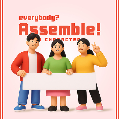 전신 PSD 편집이미지 여자 남자 분홍색 미소 들기 성인 세명 컬러풀 3D 팻말 브이 성인만 카피스페이스 편집3D 컬러 모션 프레임 표정 사람 손짓 공백 디지털합성 파일형식