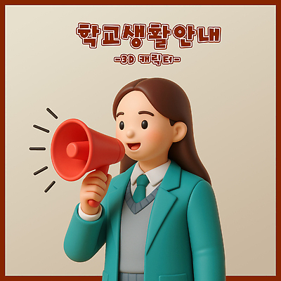 PSD 편집이미지 여자 교복 청소년 안내 한명 미소 들기 상반신 스쿨라이프 3D 확성기 외침 십대여자한명만 편집3D 1 라이프스타일 옷 학교 모션 표정 사람 소리 디지털합성 여자한명만 십대여자만 파일형식