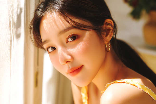 JPG 편집이미지 여자 한명 미소 근접촬영 상반신 성인 햇빛 뷰티 노란색 귀걸이 창가 뷰티풀 상큼발랄 의료성형뷰티 성인여자한명만 편집실사 AI인물포토 AI콘텐츠 1 뷰포인트 컬러 장신구 창문 표정 사람 태양 CG 여자한명만 성인여자만 파일형식 AI포토