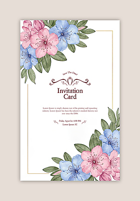 PSD 템플릿 잎 카드템플릿 사람없음 초대장 철쭉 이미지템플릿 식물 꽃 카드_감사 파일형식