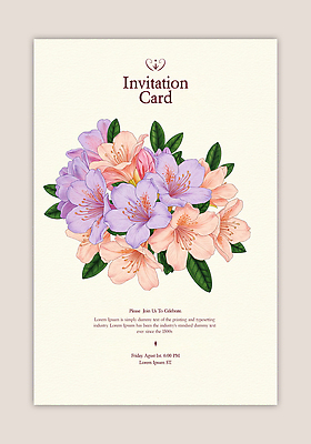 PSD 템플릿 잎 카드템플릿 사람없음 초대장 철쭉 이미지템플릿 식물 꽃 카드_감사 파일형식