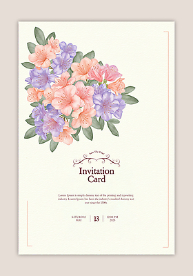 PSD 템플릿 잎 카드템플릿 사람없음 초대장 철쭉 이미지템플릿 식물 꽃 카드_감사 파일형식