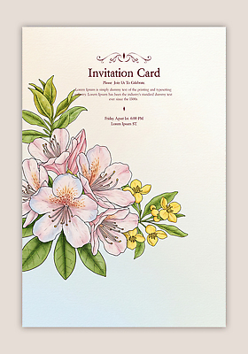 PSD 템플릿 분홍색 잎 카드템플릿 사람없음 초대장 철쭉 이미지템플릿 식물 꽃 컬러 카드_감사 파일형식