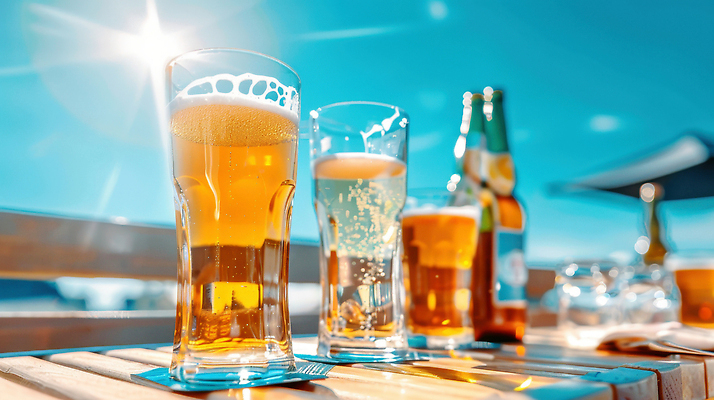 JPG 구름 편집이미지 하늘 사람없음 야외 여름 반짝임 햇빛 맑음 맥주잔 맥주병 루프탑 편집실사 AI포토 AI콘텐츠 자연요소 계절 술잔 모션 술병 날씨 맥주 태양 파티 CG 파일형식