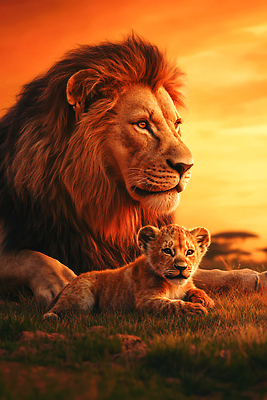 JPG 편집이미지 새끼 엎드리기 자연 따뜻함 사랑 잔디 초원 사람없음 햇빛 평화 귀여움 주황색 일몰 부성애 숫사자 교감 동물가족 사바나 암사자 유대감 편집실사 AI포토 AI콘텐츠 식물 동물 감정 컬러 컨셉 가족 모션 태양 노을 사자 암컷 CG 수컷 생태계 파일형식