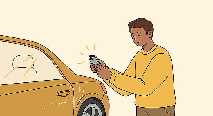 남자 일러스트 자동차 한명 들기 상반신 성인 스마트폰 갈색 사진촬영 스크래치 자동차사고 자동차보험 성인남자한명만 국내일러스트 AI파일 1 육상교통 컬러 모션 사람 핸드폰 스마트기기 촬영 교통사고 보험 남자한명만 성인남자만 파일형식 벡터